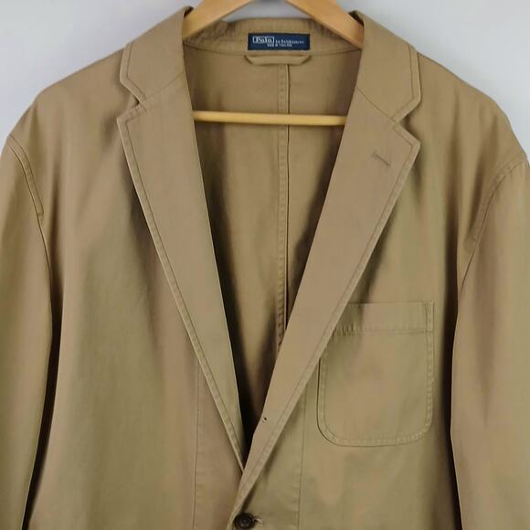 Polo Ralph Lauren VTG Men’s SZ XL 100% Cotton Single-Breasted Blazer in Caramel - Picture 3 of 9